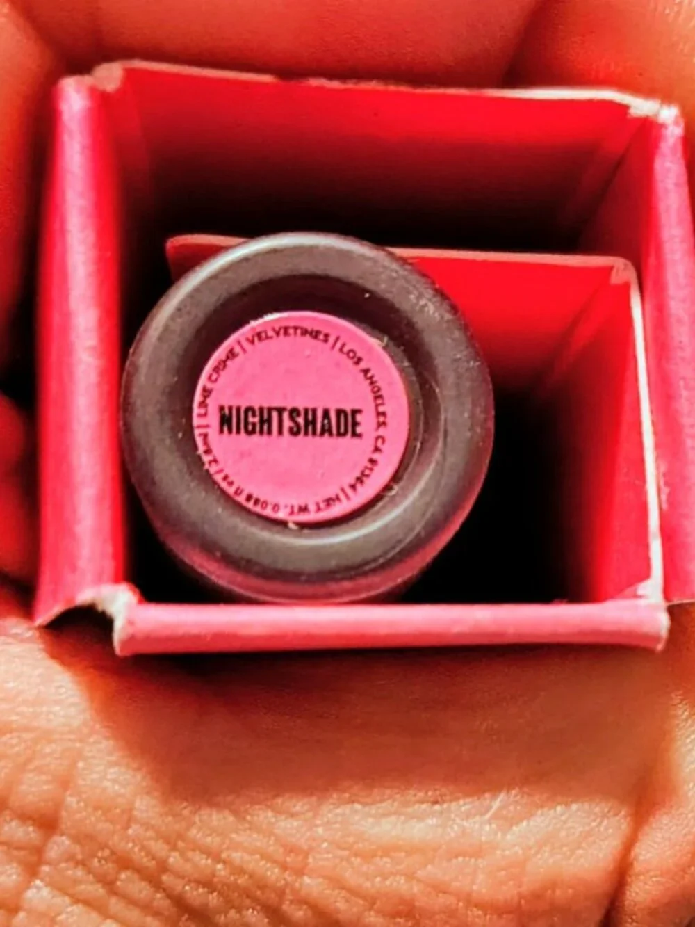 Lime Crime Velvetines Liquid Matte Lipstick in the shade Nightshade